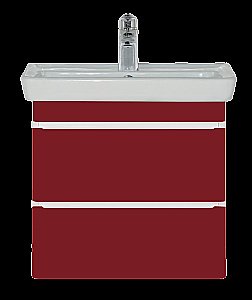 Тумба с раковиной Misty Прима - 55 П-При01055-041П2ЯД красная для ванной в интернет-магазине Sanbest