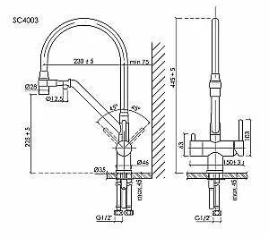 Смеситель для кухни Sancos Dora SC4003MB черный матовый купить в интернет-магазине сантехники Sanbest