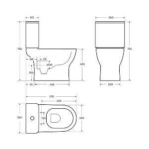 Унитаз-компакт напольный BelBagno Steam BB130CPR/SC+BB130T белый, безободковый, с крышкой микролифт, с бачком купить в интернет-магазине Sanbest