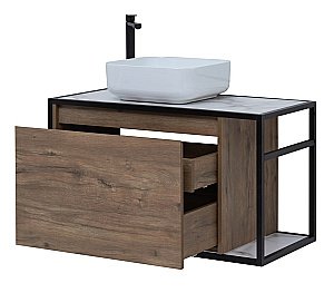 Тумба с раковиной Aquanet Nova Lite Loft 90 L/R дуб рустикальный для ванной в интернет-магазине Sanbest