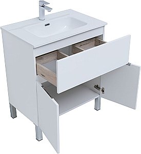 Тумба с раковиной Aquanet Алвита New 303901 70 белый матовый для ванной в интернет-магазине Sanbest