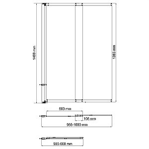 Шторка для ванны WasserKRAFT Schunter 82S02-100 прозрачная/профиль матовое золото купить в интернет-магазине Sanbest