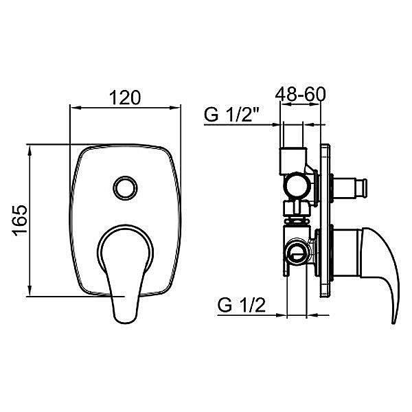 Смеситель для душа Webert Sax SX860101015 купить в интернет-магазине сантехники Sanbest