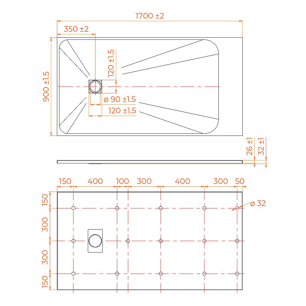 Душевой поддон RGW TSS-W 553502917-01 90x170 белый купить в интернет-магазине Sanbest