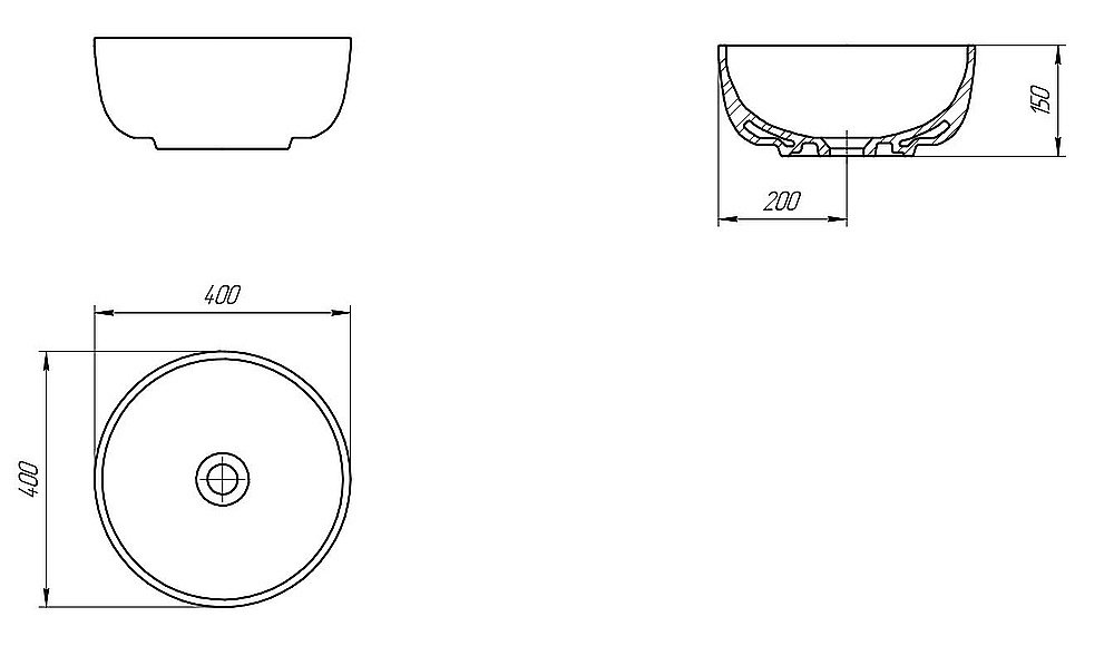 Раковина накладная Cersanit MODUO 40 63569 белая купить в интернет-магазине Sanbest