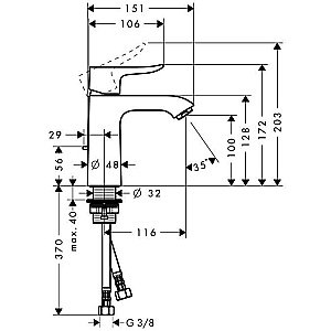 Смеситель для раковины Hansgrohe Metris 31080000 купить в интернет-магазине сантехники Sanbest