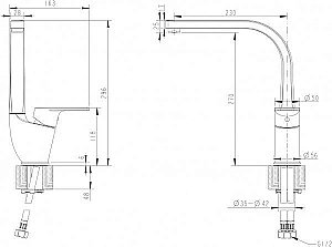 Смеситель для кухни BRAVAT Line F75299C-2 купить в интернет-магазине сантехники Sanbest