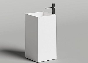 Раковина напольная Salini Armonia SQUARE 01 130521M 45 из искусственного камня S-Stone, белая матовая купить в интернет-магазине Sanbest