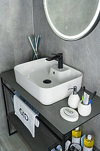 Раковина накладная Gid Geometrico 52 N9445 51155 белая купить в интернет-магазине Sanbest