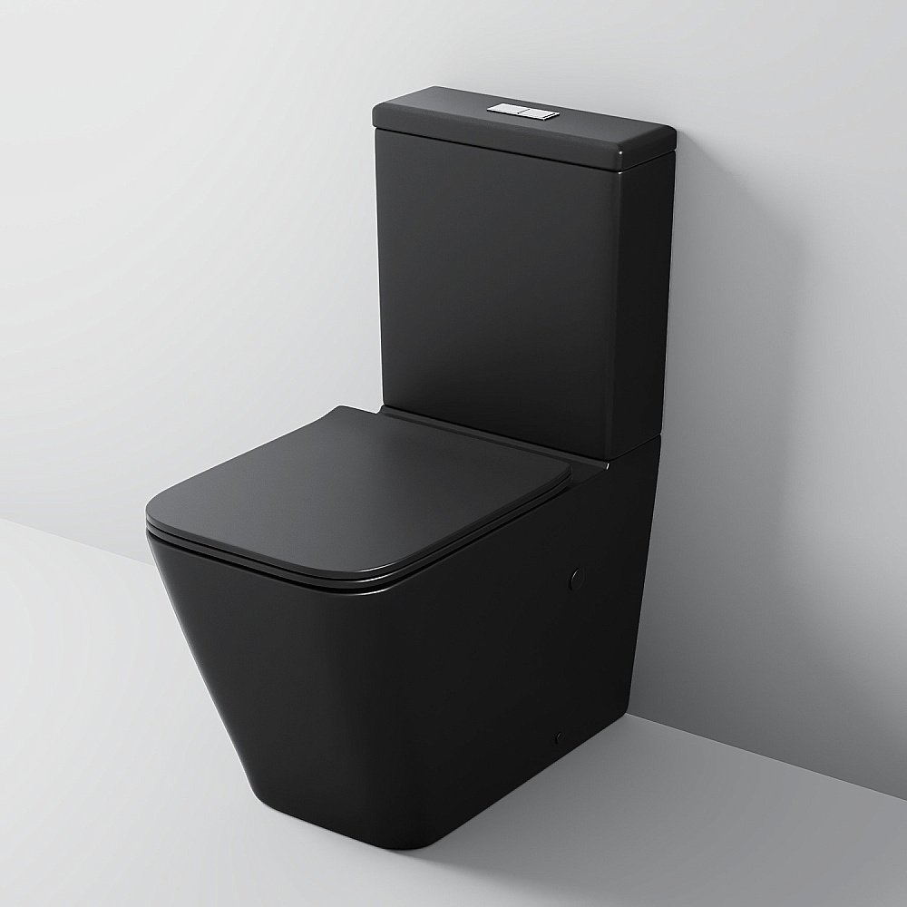 Унитаз-компакт Grossman GR-4445BMS безободковый, с бачком, с крышкой микролифт, черный матовый купить в интернет-магазине Sanbest