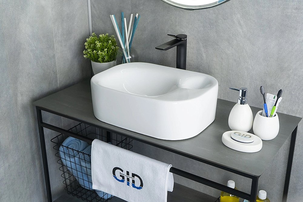 Раковина накладная Gid Creativo 47 N9266 51173 белая купить в интернет-магазине Sanbest