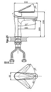 Смеситель для раковины Rush Denis DN0335-11 купить в интернет-магазине сантехники Sanbest