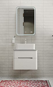 Зеркальный шкаф Jorno Bosko 50 Bos.03.50/W белый купить в интернет-магазине сантехники Sanbest