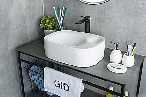 Раковина накладная Gid Creativo 47 N9266 51173 белая купить в интернет-магазине Sanbest