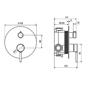 Смеситель для душа Excellent Pi AREX.1245BL черный матовый купить в интернет-магазине сантехники Sanbest