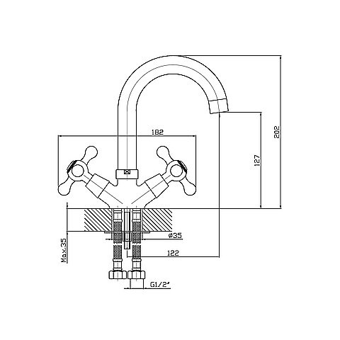Смеситель для раковины Orange Classic Pro M72-011cr хром купить в интернет-магазине сантехники Sanbest