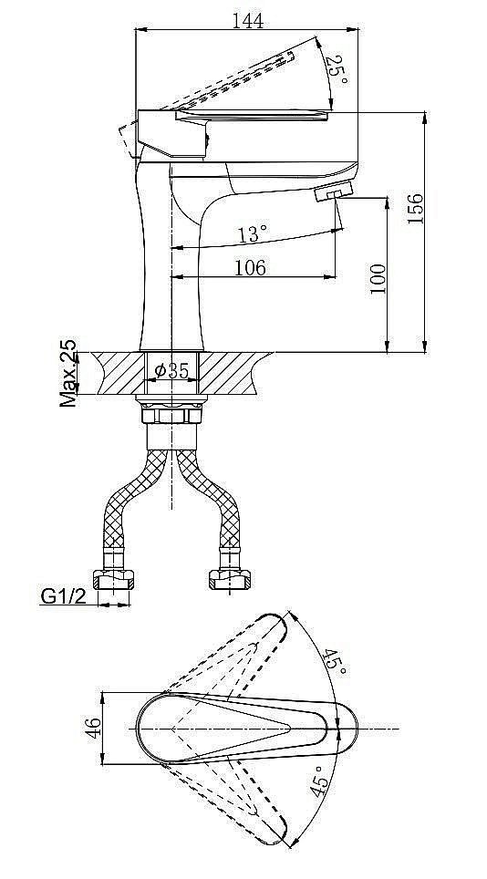 Смеситель для раковины Rush Denis DN0335-11 купить в интернет-магазине сантехники Sanbest