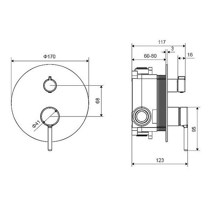 Смеситель для душа Excellent Pi AREX.1245BL черный матовый купить в интернет-магазине сантехники Sanbest