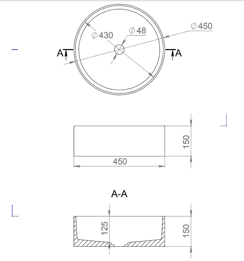 Раковина из камня Salini Armonia 202 45 белый матовый купить в интернет-магазине Sanbest