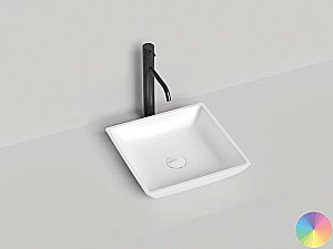 Раковина накладная Salini CALLISTA 04 1101208SMRH 38 из искусственного камня S-Stone, белая матовая, цвет по RAL снаружи купить в интернет-магазине Sanbest