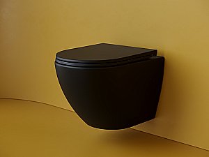 Унитаз подвесной Ceramica Nova Metropol CN4002TMB черный матовый, с крышкой микролифт, безободковый, слив-торнадо купить в интернет-магазине Sanbest