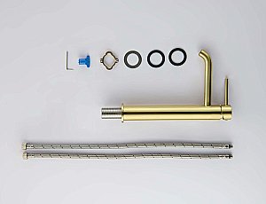 Смеситель для раковины Европа AQ1304BG 215, золото шлифованное, без донного клапана купить в интернет-магазине сантехники Sanbest