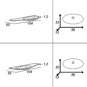 Тумба с раковиной правосторонняя Cezares Rialto 104 Bianco opaco для ванной в интернет-магазине Sanbest