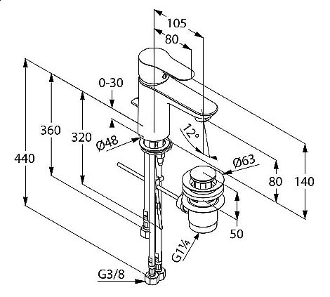 Смеситель для раковины Kludi Objekta 322340575 хром купить в интернет-магазине сантехники Sanbest