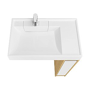 Тумба с раковиной Акватон Лондри 20 дуб сантана/белый для ванной в интернет-магазине Sanbest