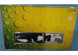 Кнопка для инсталляции со стеклом Creavit GP4009.17 капли купить в интернет-магазине сантехники Sanbest
