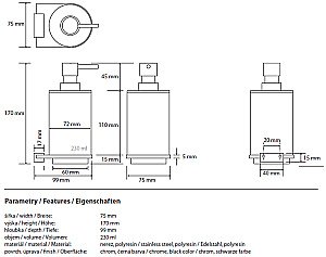 Диспенсер Bemeta Galla 108109010 черный/золото купить в интернет-магазине сантехники Sanbest
