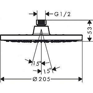 Верхний душ Hansgrohe Vernis Blend Green 200 1jet 26093000 купить в интернет-магазине сантехники Sanbest