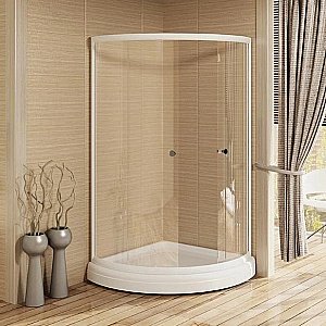 Душевой уголок Радомир Найт 110 стекло прозрачное/профиль белый купить в интернет-магазине Sanbest