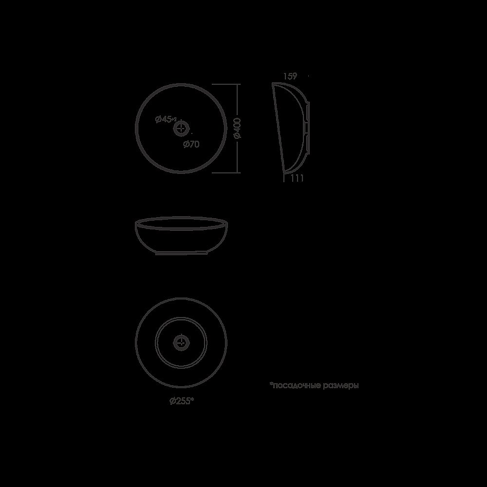 Раковина Sanita luxe Art Сut 40 ART40SLWB01C белая купить в интернет-магазине Sanbest