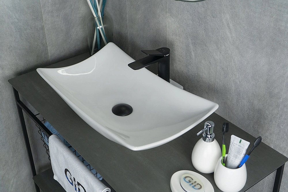 Раковина накладная Gid Creativo 56 N9176 51129 белая купить в интернет-магазине сантехники Sanbest