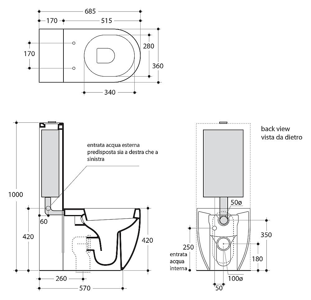 Унитаз приставной Kerasan Flo 311601 Белый купить в интернет-магазине Sanbest