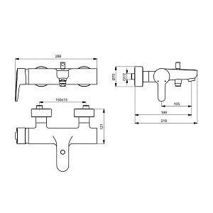 Смеситель для ванны Ideal Standard Connect B9921AA купить в интернет-магазине сантехники Sanbest