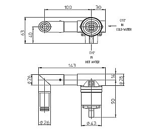 Внутренняя часть смесителя Bossini Apice Z00548000 купить в интернет-магазине сантехники Sanbest