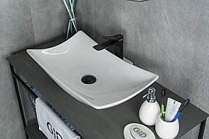 Раковина накладная Gid Creativo 56 N9176 51129 белая купить в интернет-магазине сантехники Sanbest