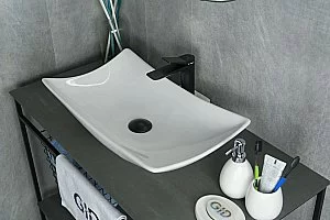 Раковина накладная Gid Creativo 56 N9176 51129 белая купить в интернет-магазине сантехники Sanbest