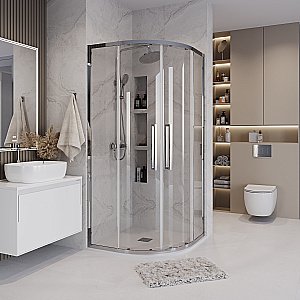 Душевой уголок Grossman Cosmo 301.K33.02.8080.10.00 80x80 стекло прозрачное/профиль хром купить в интернет-магазине Sanbest