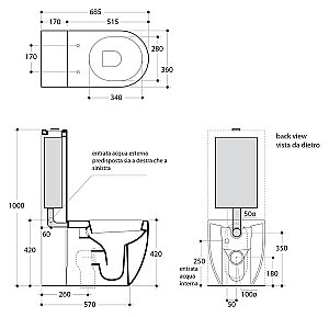 Унитаз приставной Kerasan Flo 311601 Белый купить в интернет-магазине Sanbest