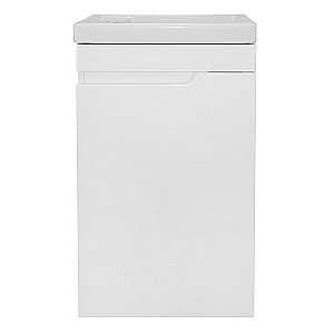 Тумба с раковиной подвесная Loranto KANTRI 45 раковина Фостер 45, белый глянец, правая для ванной в интернет-магазине Sanbest