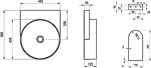 Консоль с раковиной Ravak YARD 40 D80000D004+XJX0O240000 черная матовая/раковина серая для ванной в интернет-магазине сантехники Sanbest