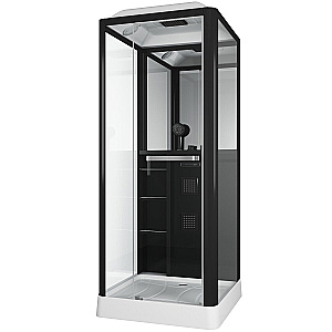 Душевая кабина Grossman Alba 90х90 GR221 стекло прозрачное/профиль черный матовый купить в интернет-магазине Sanbest