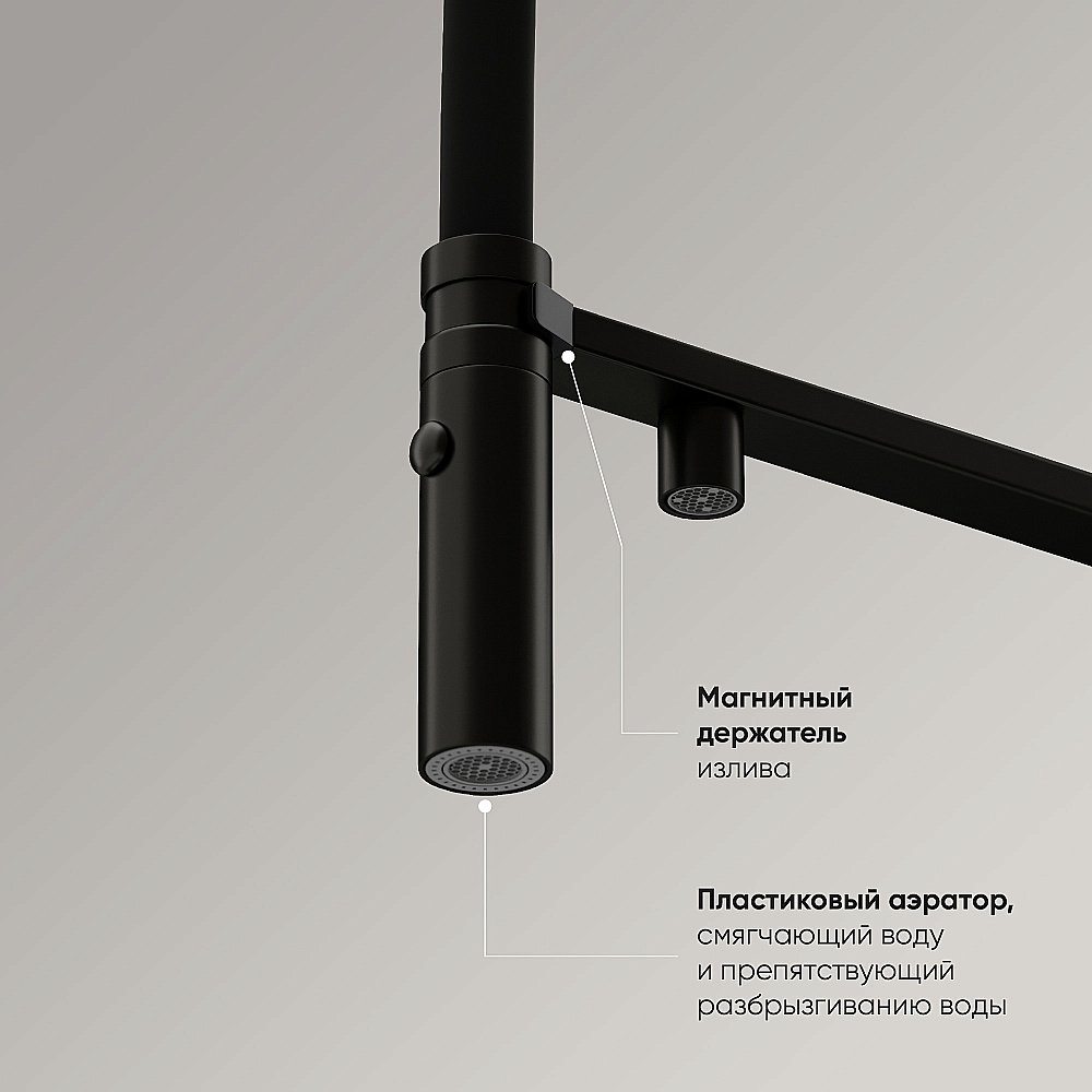 Смеситель для кухни Sancos Imola SC4010MB черный матовый купить в интернет-магазине сантехники Sanbest