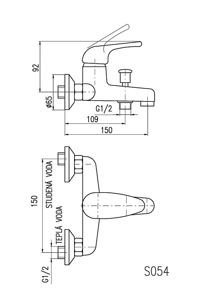 Смеситель для ванны RAV - Slezak SAZAVA SA054.5 150 мм купить в интернет-магазине сантехники Sanbest