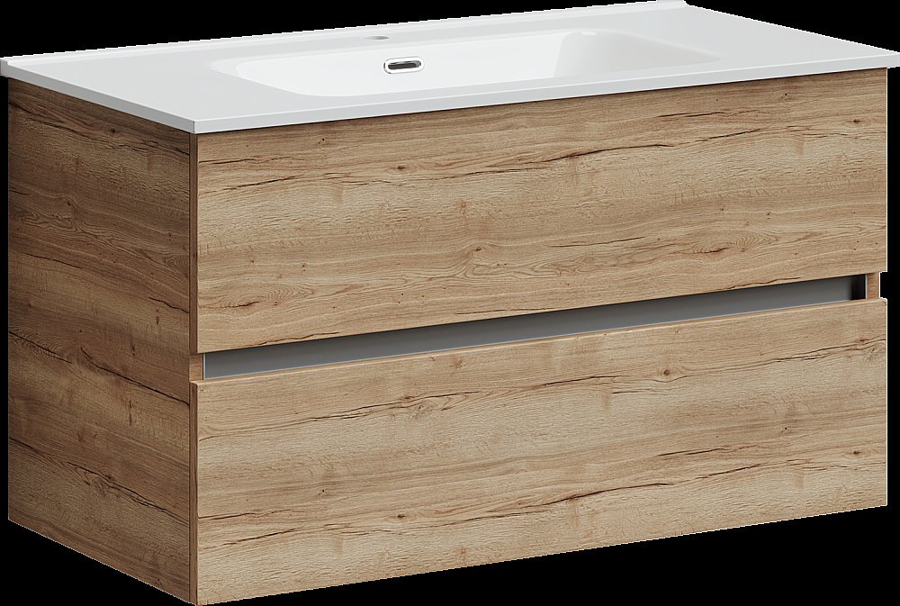 Тумба с раковиной Sancos Urban UR90EG дуб галифакс для ванной в интернет-магазине Sanbest