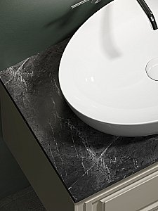 Тумба с раковиной Sancos Very 80 со столешницей, бежевая матовая для ванной в интернет-магазине Sanbest