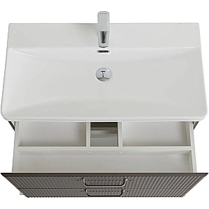 Тумба с раковиной BelBagno 80 DUE-800-2C-SO-GM-P+BB-8076-3-80 оружейная сталь для ванной в интернет-магазине Sanbest